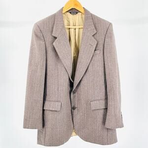 Vintage 70s Pierre Cardin Wool Brown Pinstripe Classic Blazer Jacket